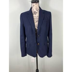 J. Crew Dark Navy Blue wool blend Blazer with Gold Buttons